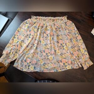 Umgee Off-the-Shoulder Floral Print Flowy Women's XL Top